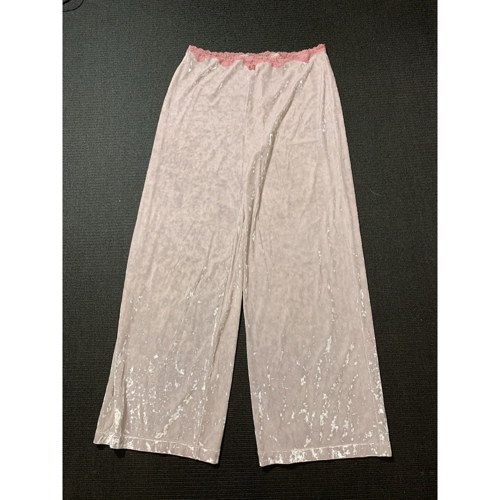 Rare Vintage 2005 Victoria Secret Pink Velour Wide Leg Pants Size Medium